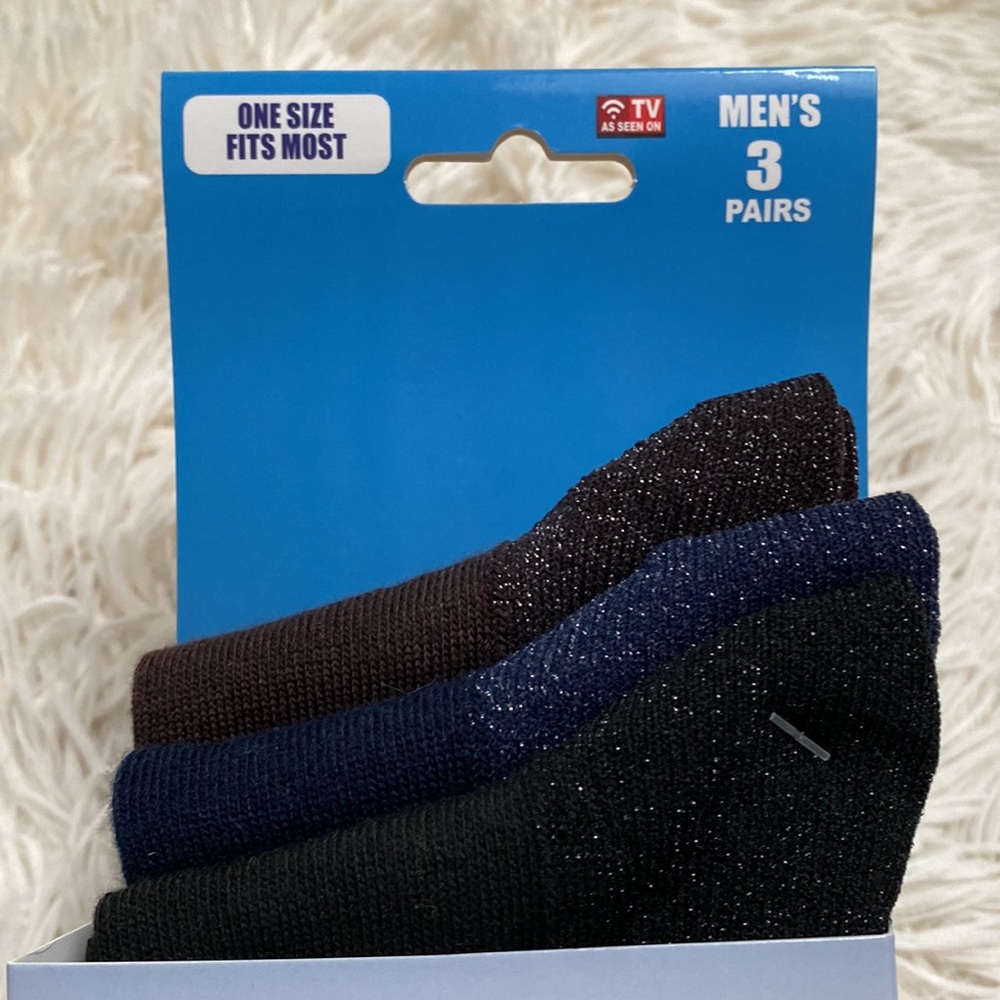 35 Below Dress Socks - 3 Pairs 💗 Black Navy & Brown - Picture 5 of 9